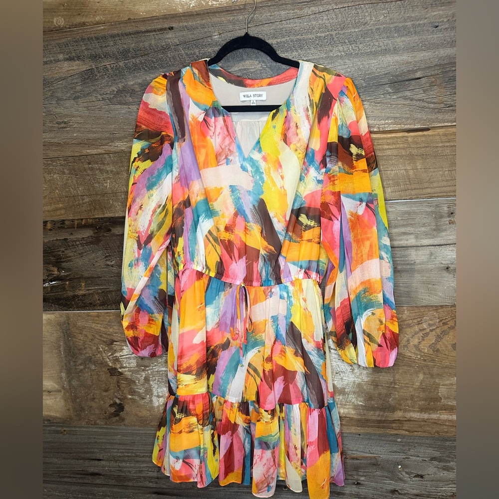 Multicolor Long Sleeve Dress
